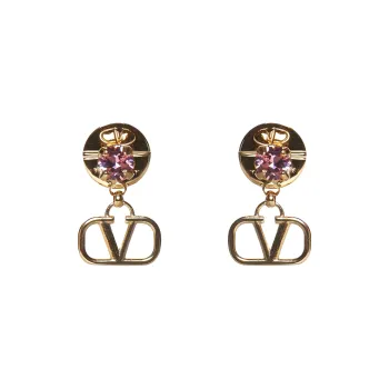 Valentino 18K Gold, Metal, Crystal, Brass Earrings Women's Gold