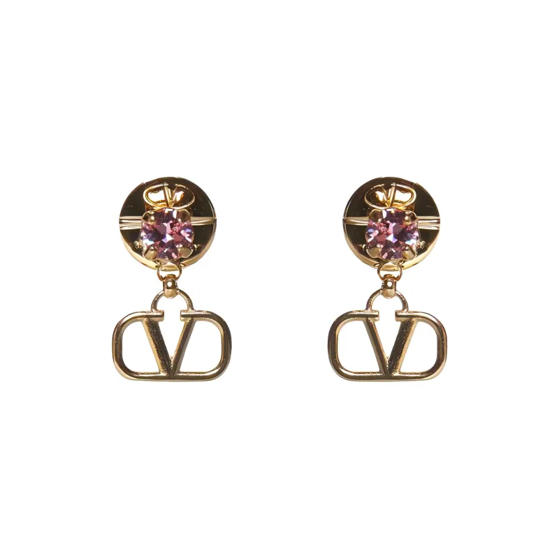 Valentino 18K Gold, Metal, Crystal, Brass Earrings Women's Gold-0