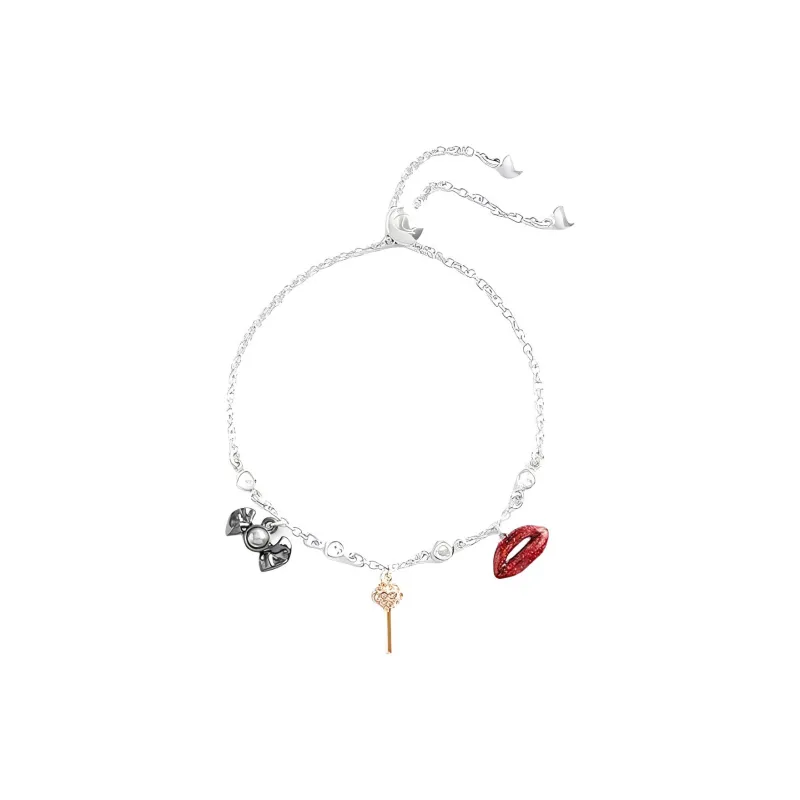 COACH Brass Plated Resin Glass Cubic Zirconia Bracelets Women's Silver-1