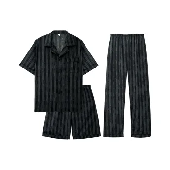 Qiao Ni Tong Pajama Set Men's Subtle Texture Whisper Stripes