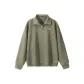 [Fleece-Lined and Thickened]Gray Pea Green (Warm Sun Chest Logo)