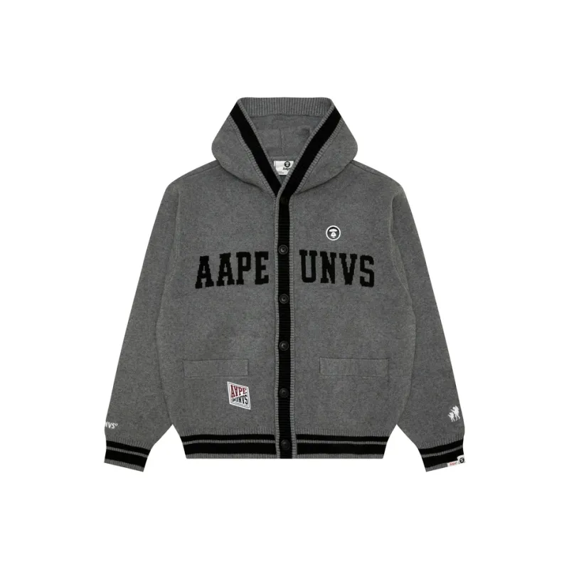 Aape Intarsia knit Logo Cardigan-0