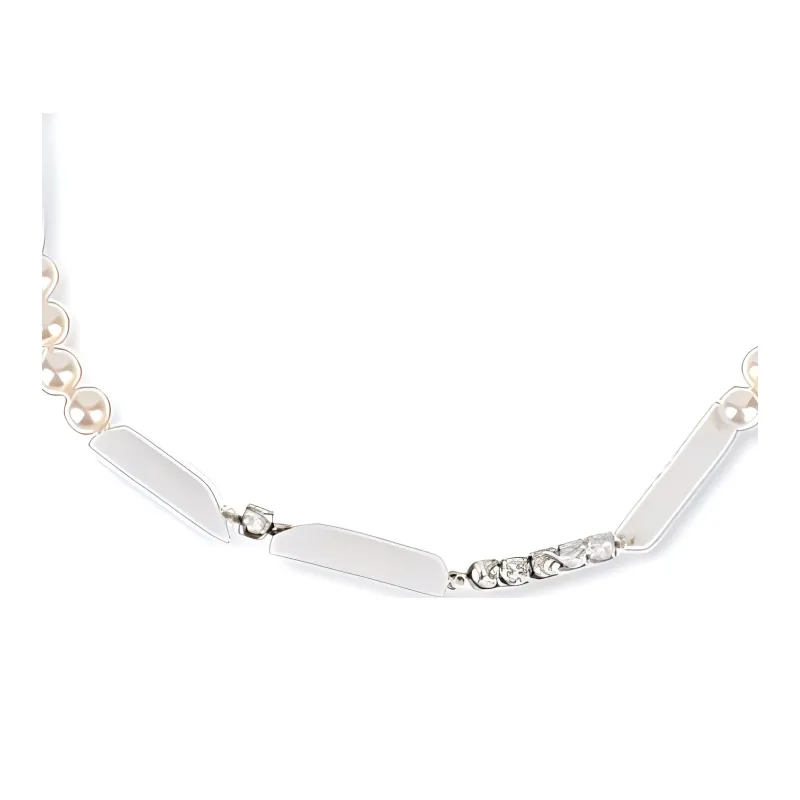 MOSCHINO Plastic Metal Pearl Diamond Necklaces Women's Multicolor-2