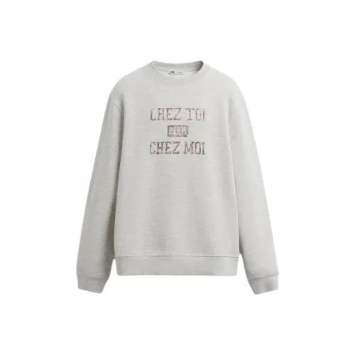 ZARA Sweatshirt Men's Zebra Print Gray