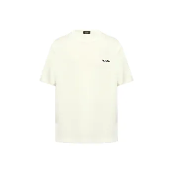 A.P.C Flocked Logo Crewneck T Shirt