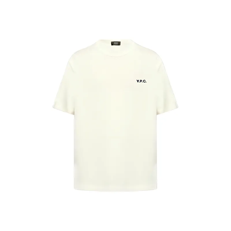 A.P.C Flocked Logo Crewneck T Shirt-0