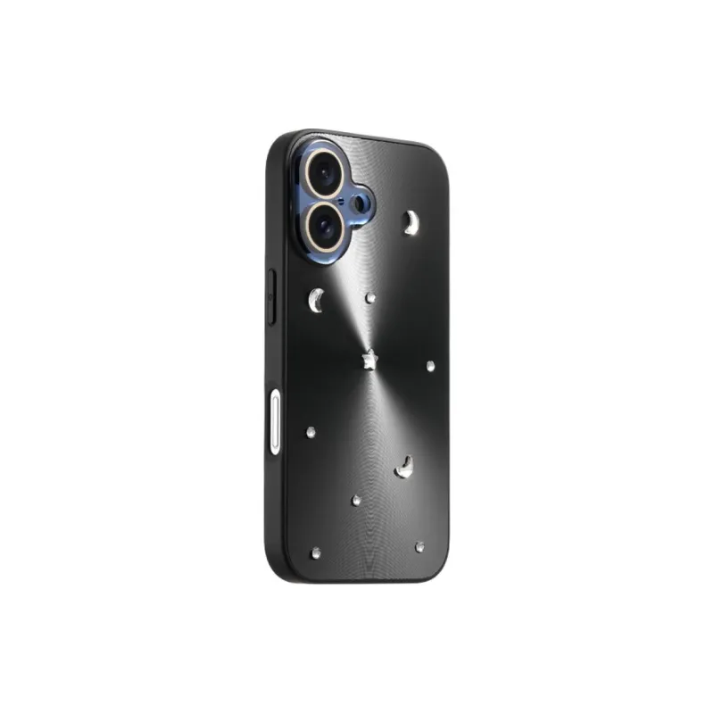 Sopi Acrylic Material Aurora 3D Effect Moon Stars Phone Cases Compatible With IPhone 16/15 Pro Max/Apple 13/14 Pro/Max-5