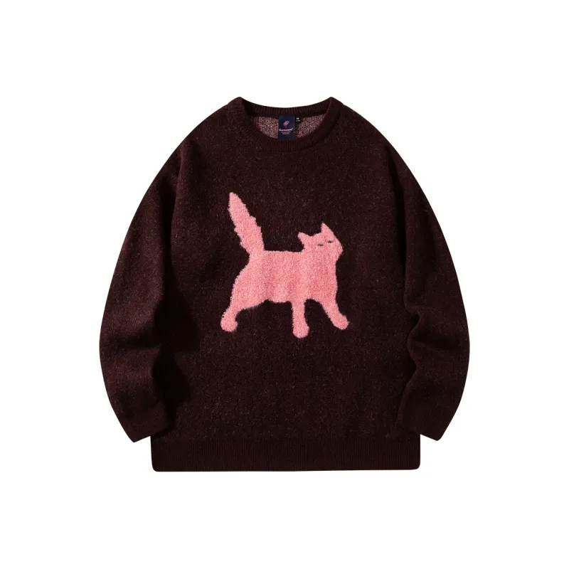 Suamoment Autumn Vintage Casual Couple Loose Fit Knitwear Unisex-8
