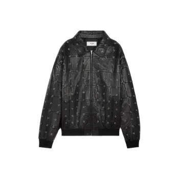 CELINE Pre Owned CELINE Leather Eyelet Cut Out Jacket From The Closet Of Pusha T