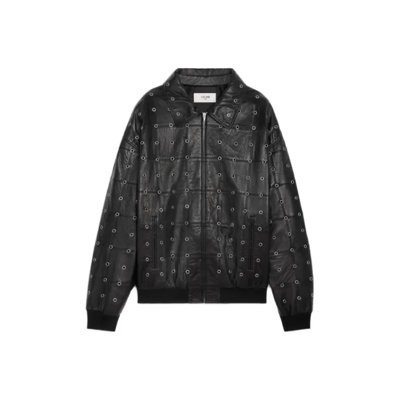 CELINE Pre Owned CELINE Leather Eyelet Cut Out Jacket From The Closet Of Pusha T-0
