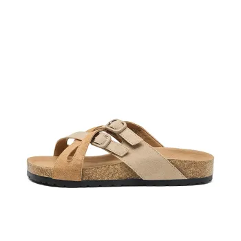 VAEL Leather Patchwork Slip Resistant Abrasion Resistant Cushioning Slide Slippers Women's