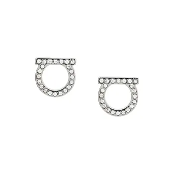 Ferragamo Gancini Embellished Large Earrings