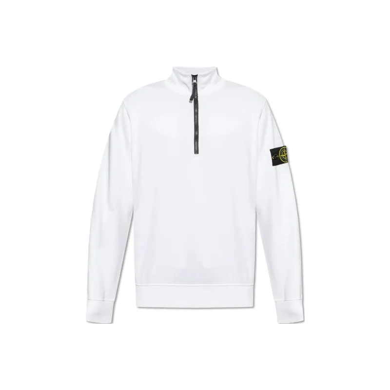 STONE ISLAND Logo Patch Half Zip Sweatshirt-0