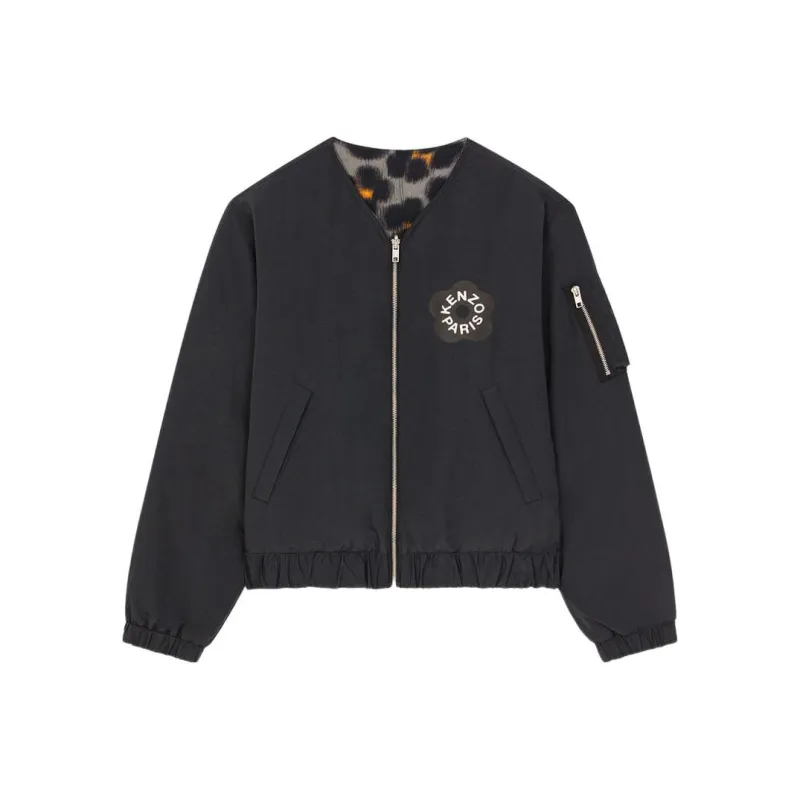KENZO Hana Leopard Reversible Bomber Jacket-0