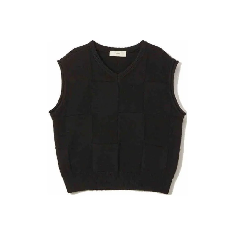 Dunst Unisex Divide V Neck Knit Vest-3