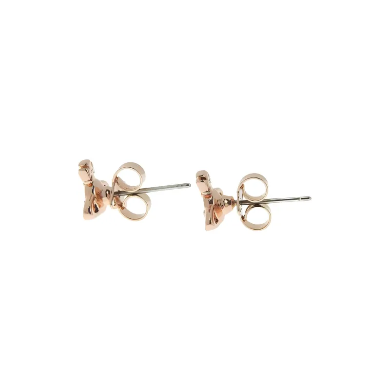 Vivienne Westwood Brass Stud Earrings Unisex Rose Gold/Milk Pink Diamond-4