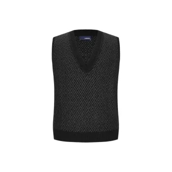 LARDINI Knitwear Men's Black Gray Jacquard