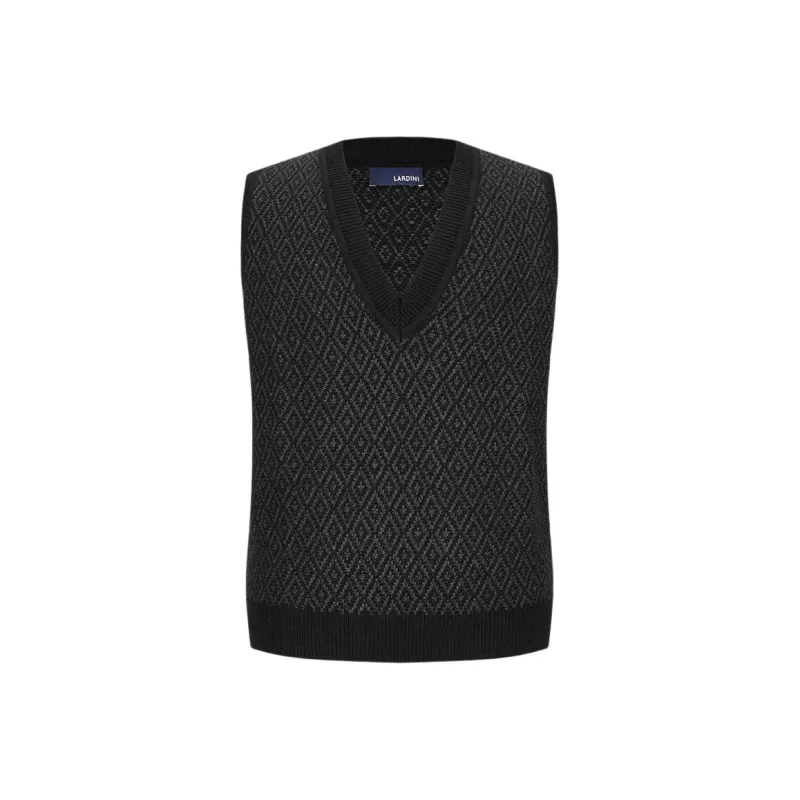 LARDINI Knitwear Men's Black Gray Jacquard-0