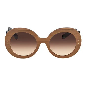PRADA Acetate Round Sunglasses Unisex Umber