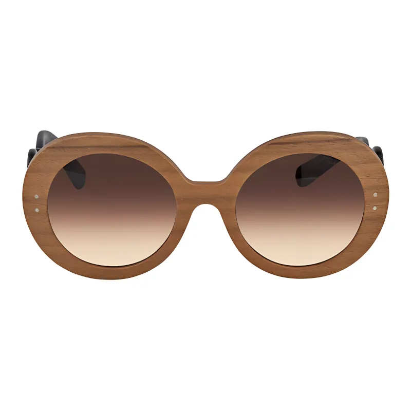 PRADA Acetate Round Sunglasses Unisex Umber-0