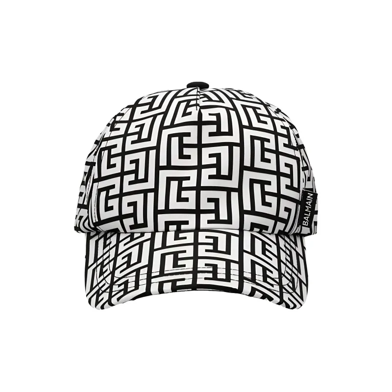 BALMAIN Iconic Monogram Motif Mens Peaked Hat-1