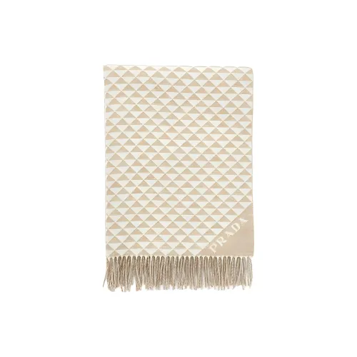 PRADA Jacquard-logo Wool-cashmere Stole