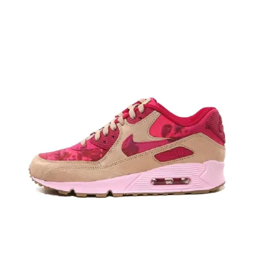 Nike Air Max 90 Cushioning, Wear Resistant Low Top Casual Running Shoes Women's Pink Purple