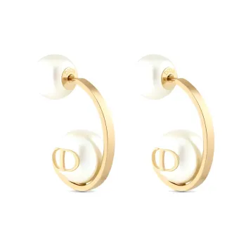DIOR Metal Stud Earrings Women's Gold