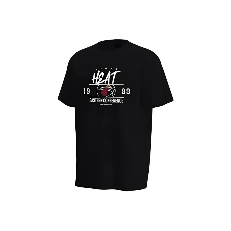 NBA Heat Team T Shirts Men Black-0