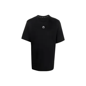 Marine Serre Logo embroidered Cotton T shirt