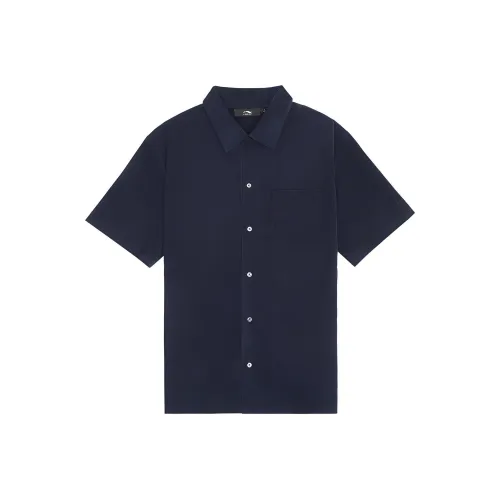 LI NING 1990 Shirt Men's Dark Ship Blue