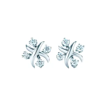 TIFFANY & CO. Schlumberger Series Stud Earrings Women's White