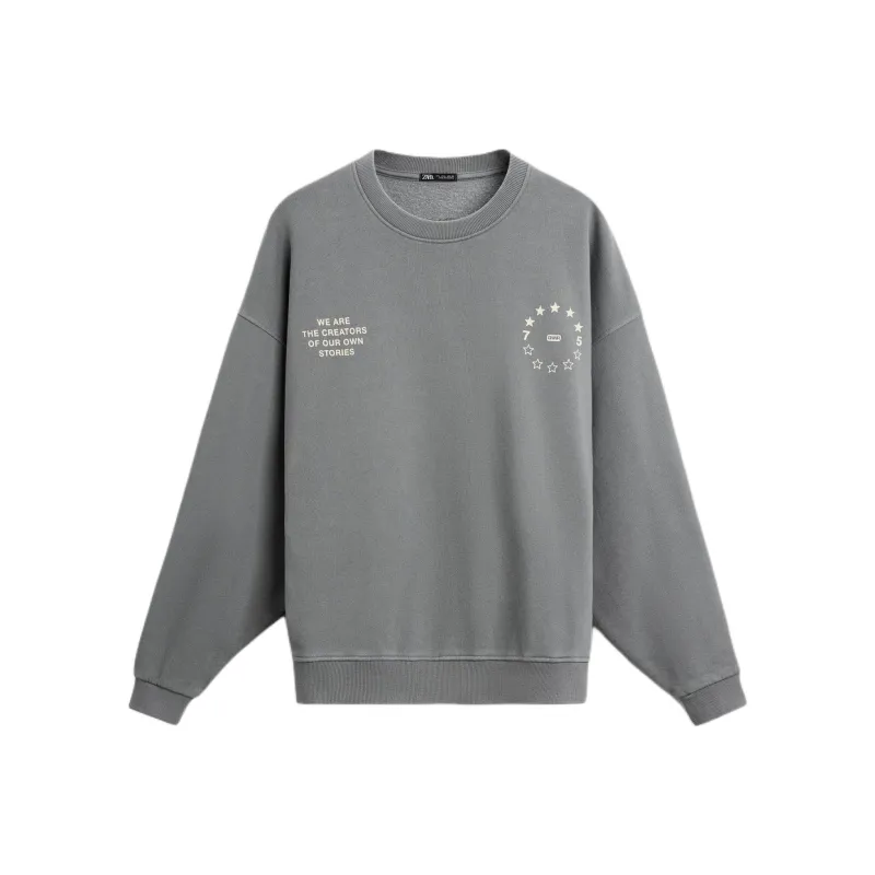ZARA Sweatshirts Men Gray-0