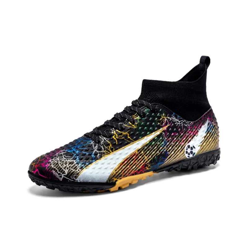QIUTEXIONG FG Rubber Long Studs TF Rubber Broken Studs Soft Ground Firm Ground Slip Resistant Soccer Shoes Unisex-8