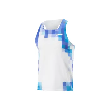 LiNing Running Collection Tank Top Men's Standard White/Fluorescent Star Purple/Island Blue All Over Print