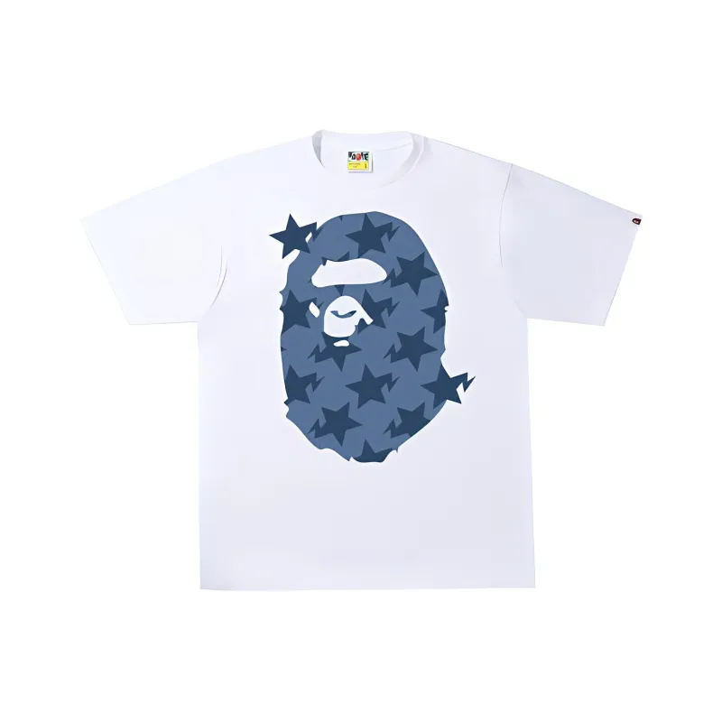 Bape Denim Sta Pattern Big Ape Head Tee-2
