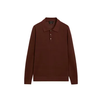 Massimo Dutti Polo Shirt Men's Brown Red