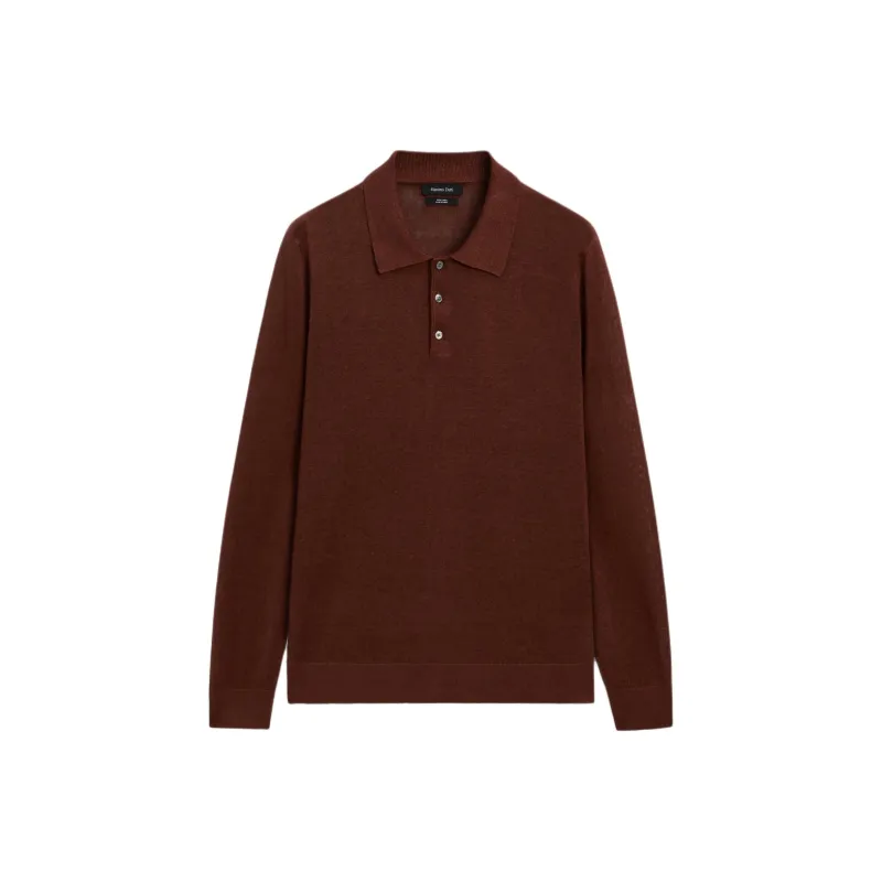Massimo Dutti Polo Shirt Men's Brown Red-0