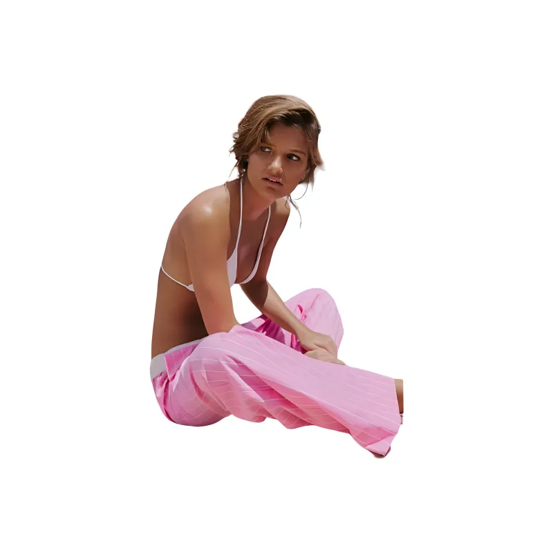 ZARA Casual Pants Women's Pink/White-2