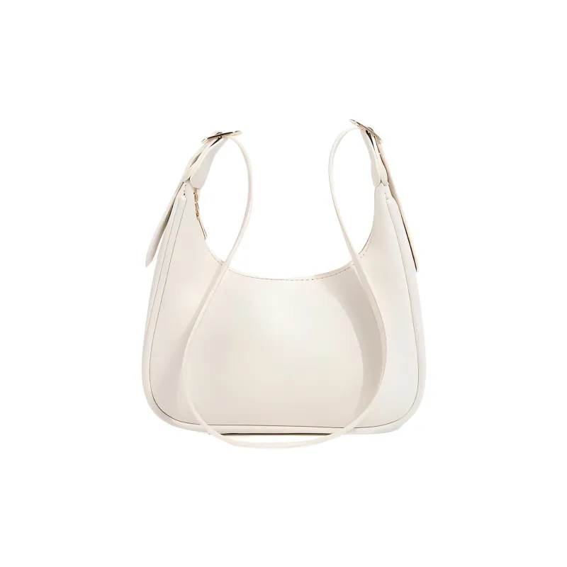 JANE KLAIN Artificial Leather Shoulder Bag Crescent Moon Bag Crossbody Bag Women's White-1