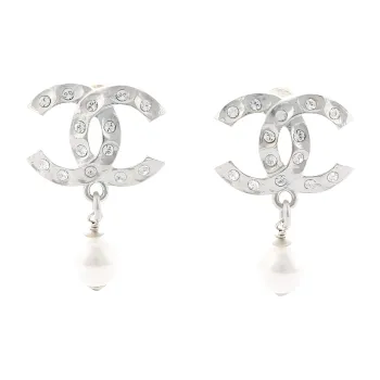 CHANEL Earrings Unisex Silver