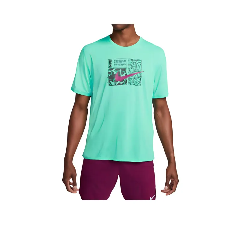 Nike Dri FIT Miler D.Y.E. 'Light Menta/Dynamic Berry' T shirt-0
