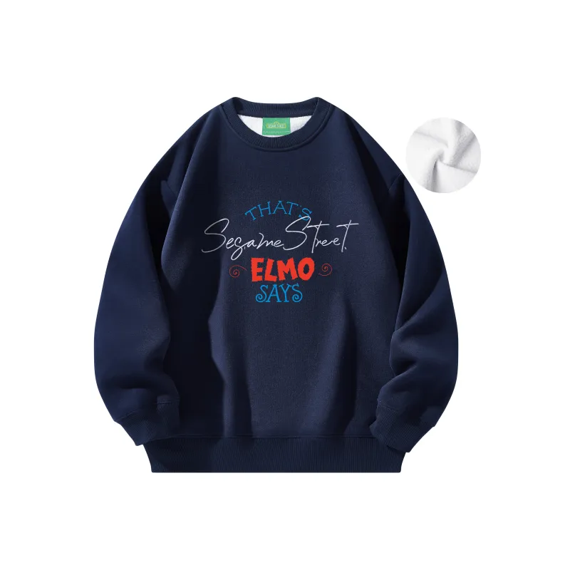 SESAME STREET Sweatshirt Thickened And Fleece Lined Optional Unisex-37