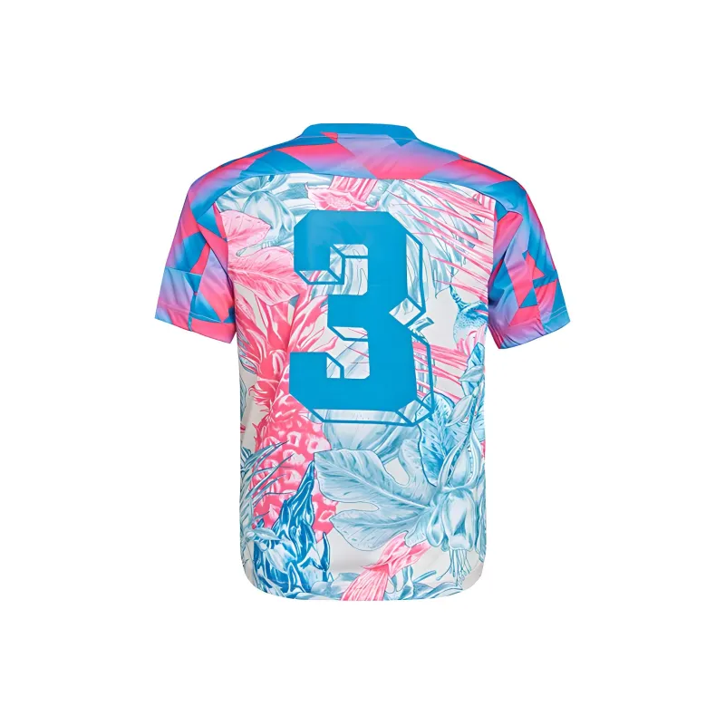 Adidas Originals Clover Series T-Shirt Men's Blue Pink-1
