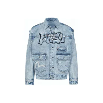 EVISU Jackets Men Denim Blue