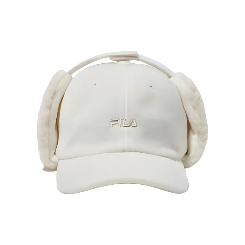 FILA Fur Wool Polyester Trapper Hats Kids' Ecru-1