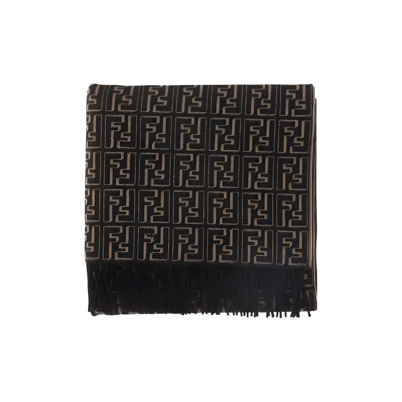 FENDI Knit Scarves Unisex Black/Brown-2