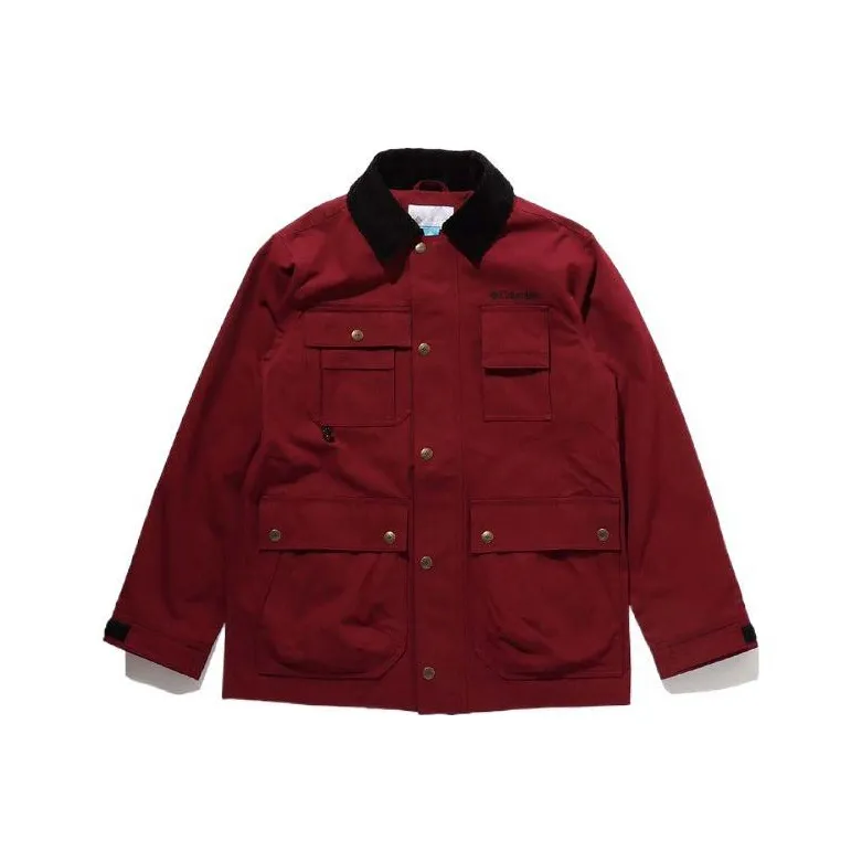 Columbia Fitted Moderate Jacket Spring And Autumn Men's Brick Red-0