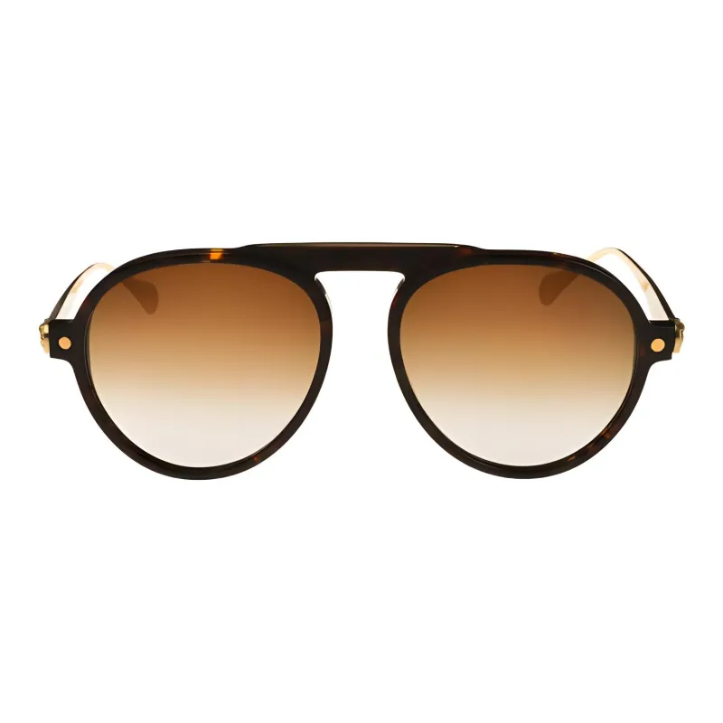 STEFANO RICCI Acetate Titanium Irregular Shape Sunglasses Men's Tortoiseshell-2