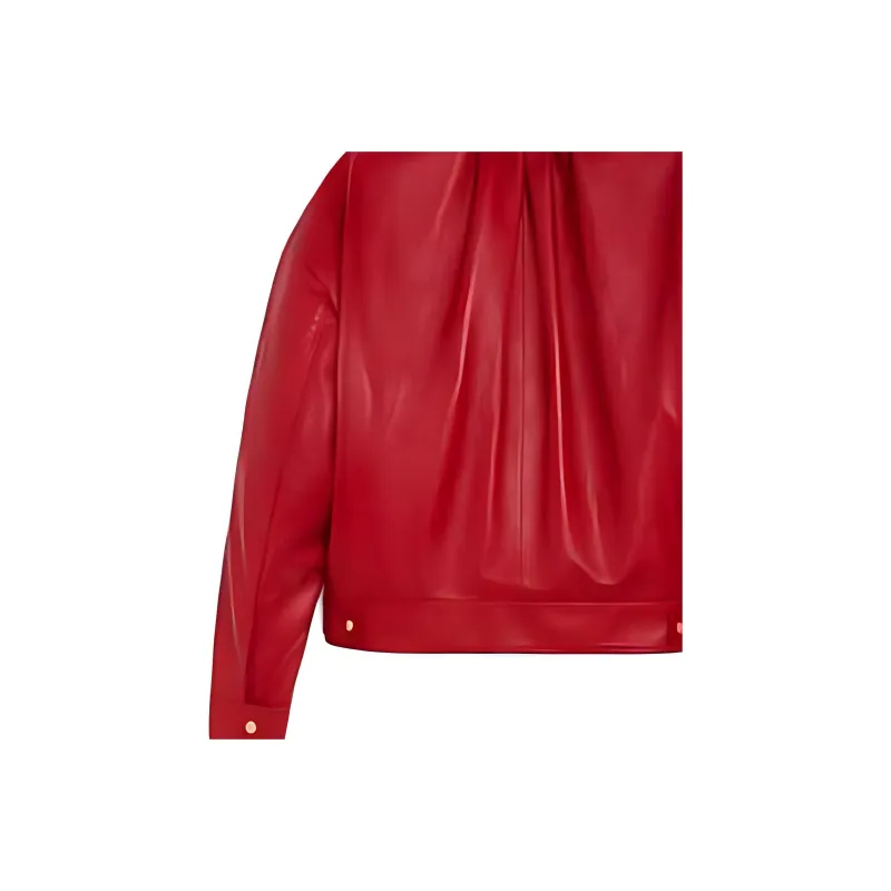 CELINE Leather Jackets Women's Red-3